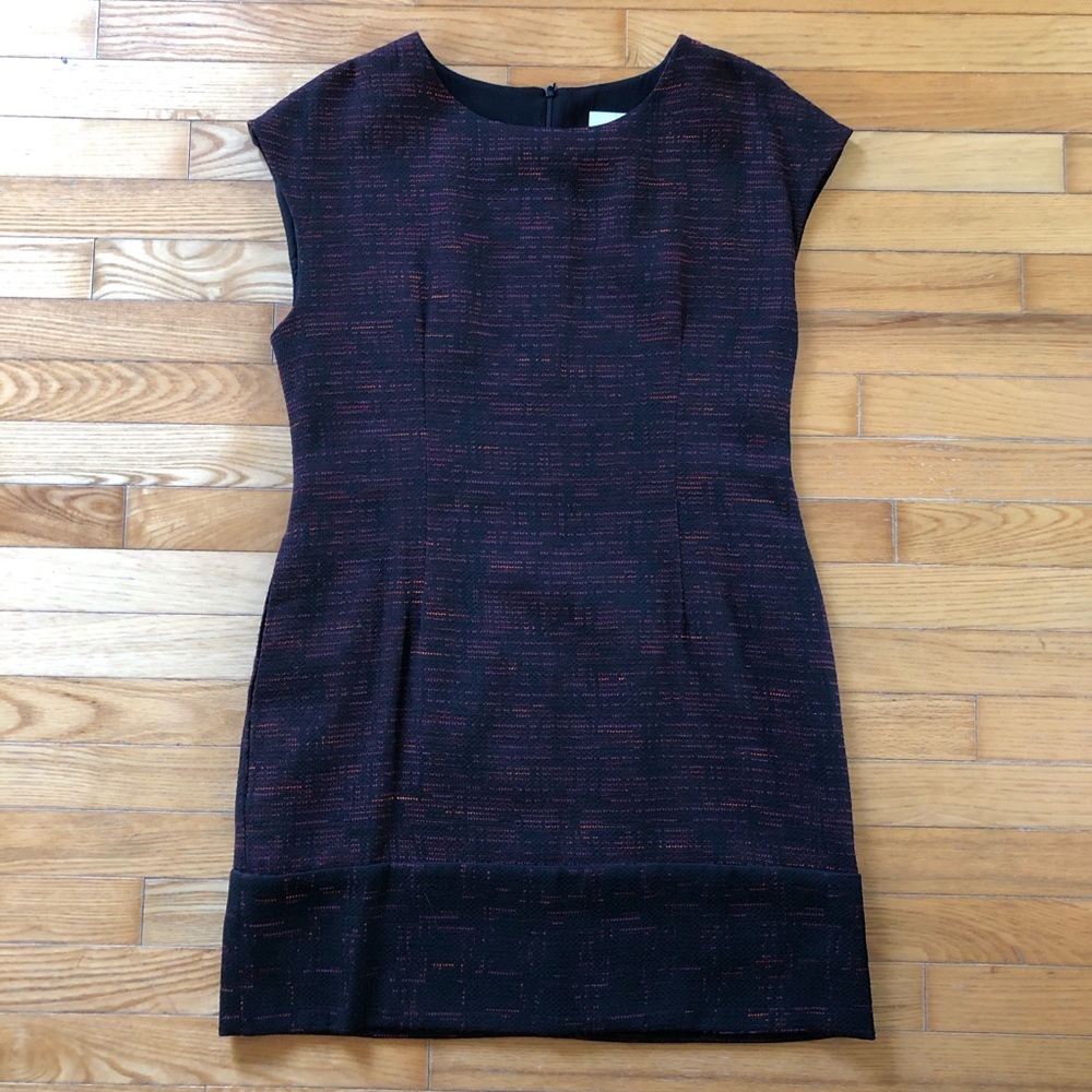 Amanda Moss shift dress in colourful boucle tweed